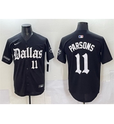 Men Dallas Cowboys 11 Micah Parsons Black  27Gothic Lone Star Edition 27 Limited Stitched Baseball Jersey