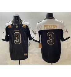 Men Dallas Cowboys 3 George pickens Black Gold 2025 F U S E  With 5x Super Bowl Champions  26 Established In 1960 Patch Vapor Limited Stitched Football Jer