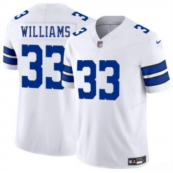 Men Dallas Cowboys 33 Javonte Williams White 2025 F U S E Vapor Untouchable Limited Stitched Football Jersey