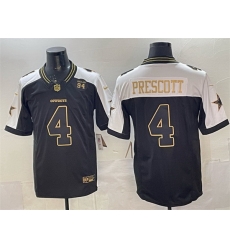 Men Dallas Cowboys 4 Dak Prescott Black Gold 2025 F U S E 94 Marshawn Kneeland Memorial Patch Vapor Limited Stitched Football Jersey Men Dallas Cowboys 4 Dak Prescott Black Gold 2025 F U S E 94 Marshawn Kneeland Memorial Patch Vapor Limited Stitched Football Jersey