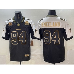 Men Dallas Cowboys 94 Marshawn Kneeland Black Gold 2025 F U S E  With 5x Super Bowl Champions  26 Established In 1960 Patch Vapor Limited Stitched Football