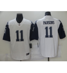 Men Dallas Cowboys Micah Parsons 11 Nike White 2021 Throwback Limited Jersey