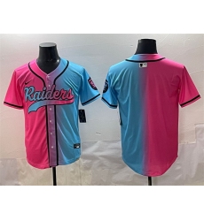 Men Dallas Cowboys Team Big Logo Pink Blue Limited Stitched Baseball Jersey