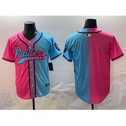 Men Dallas Cowboys Team Big Logo Pink Blue Limited Stitched Baseball Jersey