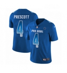 Mens Dallas Cowboys 4 Dak Prescott Limited Royal Blue NFC 2019 Pro Bowl Football Jersey
