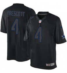 Mens Nike Dallas Cowboys 4 Dak Prescott Limited Black Impact NFL Jersey