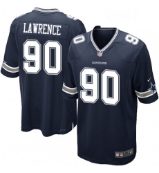 Mens Nike Dallas Cowboys 90 Demarcus Lawrence Game Navy Blue Team Color NFL Jersey