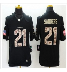 New Dallas Cowboys #21 Deion Sanders Black Men's Stitched NFL Limited Salute to Service Jersey