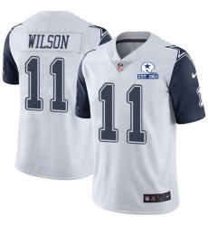 Nike Cowboys 11 Cedrick Wilson White Men Stitched With Established In 1960 Patch NFL Limited Rush Jersey
