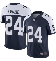 Nike Cowboys #24 Chidobe Awuzie Navy Blue Thanksgiving Mens Stitched NFL Vapor Untouchable Limited Throwback Jersey