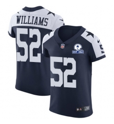 Nike Cowboys 52 Connor Williams Navy Blue Thanksgiving Men Stitched With Established In 1960 Patch NFL Vapor Untouchable Throwback Elite Jersey