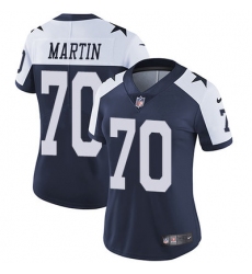 Nike Cowboys #70 Zack Martin Navy Blue Thanksgiving Womens Stitched NFL Vapor Untouchable Limited Throwback Jersey