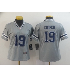 Women Nike Cowboys 19 Amari Cooper Gray Women Inverted Legend Limited Jersey