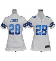 Women Nike Dallas Cowboys 28# Felix Jones White Nike NFL Jerseys