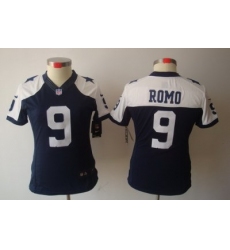 Women Nike Dallas Cowboys 9# Tony Romo Blue[Thanksgiving LIMITED Jersey]