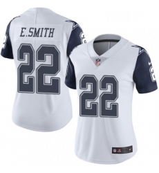 Womens Nike Dallas Cowboys 22 Emmitt Smith Limited White Rush Vapor Untouchable NFL Jersey