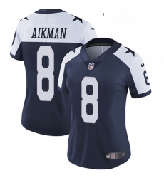 Womens Nike Dallas Cowboys 8 Troy Aikman Elite Navy Blue Throwback Alternate NFL Jersey