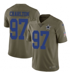 Youth Nike Cowboys #97 Taco Charlton Olive Stitched NFL Limited 2017 Salute to Service Jersey