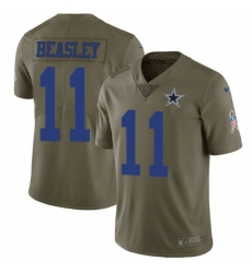 Youth Nike Dallas Cowboys 11 Cole Beasley Limited Olive 2017 Salute to Service NFL Jersey