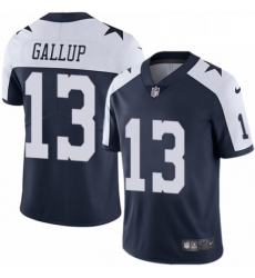Youth Nike Dallas Cowboys 13 Michael Gallup Navy Blue Throwback Alternate Vapor Untouchable Limited Player NFL Jersey