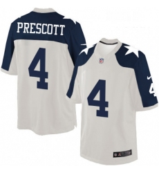 Youth Nike Dallas Cowboys 4 Dak Prescott Elite White Throwback Alternate NFL Jersey