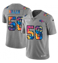 Denver Broncos 58 Von Miller Men Nike Multi Color 2020 NFL Crucial Catch NFL Jersey Greyheather