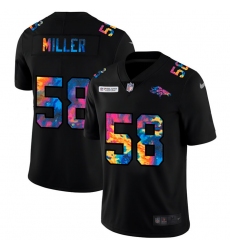 Denver Broncos 58 Von Miller Men Nike Multi Color Black 2020 NFL Crucial Catch Vapor Untouchable Limited Jersey