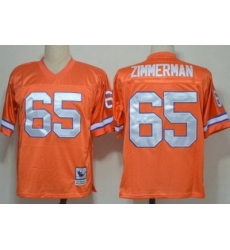 Denver Broncos 65 Gary Zimmerman Orange Throwback NFL Jerseys