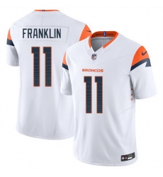 Men Denver Broncos 11 Troy Franklin White 2025 F U S E  Vapor Limited Stitched Football Jersey
