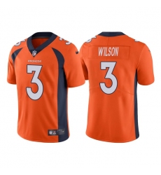 Men Denver Broncos 3 Russell Wilson Orange Vapor Untouchable Limited Stitched Jersey