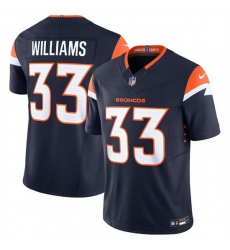 Men Denver Broncos 33 Javonte Williams Navy 2024 F U S E  Alternate Vapor Limited Stitched Football Jersey