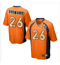 Nike Broncos #26 Darian Stewart Orange Team Color Mens Stitched NFL Game Super Bowl 50 Collection Jersey