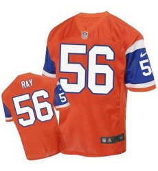 Nike Broncos #56 Shane Ray Orange Throwback Mens Stitched NFL Elite Jersey