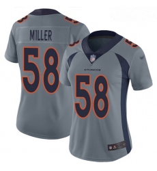 Broncos #58 Von Miller Gray Women Stitched Football Limited Inverted Legend Jersey