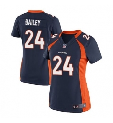 Women Nike Broncos #24 Champ Bailey Navy Blue Jersey