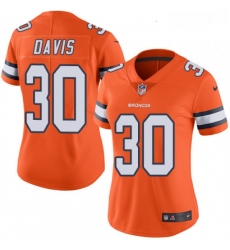 Womens Nike Denver Broncos 30 Terrell Davis Limited Orange Rush Vapor Untouchable NFL Jersey