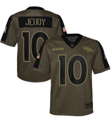 Youth Denver Broncos Jerry Jeudy Nike Olive 2021 Salute To Service Game Jersey