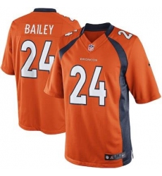 Youth Nike Broncos #24 Champ Bailey Orange Stitch Jersey