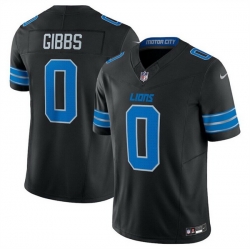 Men Detroit Lions 0 Jahmyr Gibbs Black 2025 F U S E  Vapor Limited Stitched Jersey