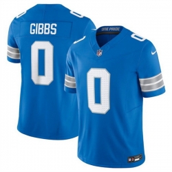 Men Detroit Lions 0 Jahmyr Gibbs Blue 2025 F U S E  Vapor Limited Stitched Jersey
