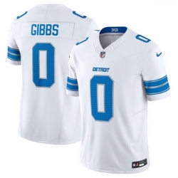 Men Detroit Lions 0 Jahmyr Gibbs White 2025 F U S E  Vapor Limited Stitched Jersey