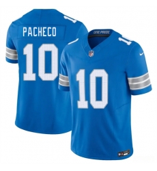 Men Detroit Lions 10 Isiah Pacheco Blue 2026 F U S E Vapor Limited Stitched Jersey Men Detroit Lions 10 Isiah Pacheco Blue 2026 F U S E Vapor Limited Stitched Jersey