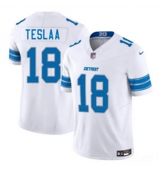 Men Detroit Lions 18 Isaac TeSlaa White 2025 Draft F U S E  Vapor Limited Stitched Jersey