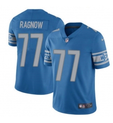 Men Detroit Lions 77 Frank Ragnow Blue Vapor Untouchable Limited Stitched Jersey