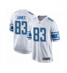 Men Detroit Lions 83 Jesse James Game White Football Jersey