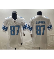 Men Detroit Lions 87 Sam LaPorta White 2023 F U S E  Vapor Untouchable Limited Stitched Jersey