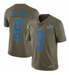 Men Nike Detroit Lions 9 Matthew Stafford Limited Olive 2017 Salute to Service NFL Jersey