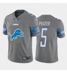 Nike Lions 5 Matt Prater Gray Team Big Logo Vapor Untouchable Limited Jersey