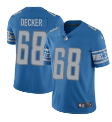 Nike Lions #68 Taylor Decker Blue Team Color Mens Stitched NFL Limited Jersey