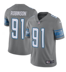 Nike Lions #91 Ashawn Robinson Gray Mens Stitched NFL Limited Rush Jersey